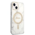Guess Set GUBPP14MHMEACSH Case+Charger iPhone 14 Plus / 15 Plus 6.7" white hard case Marble - imagine 4
