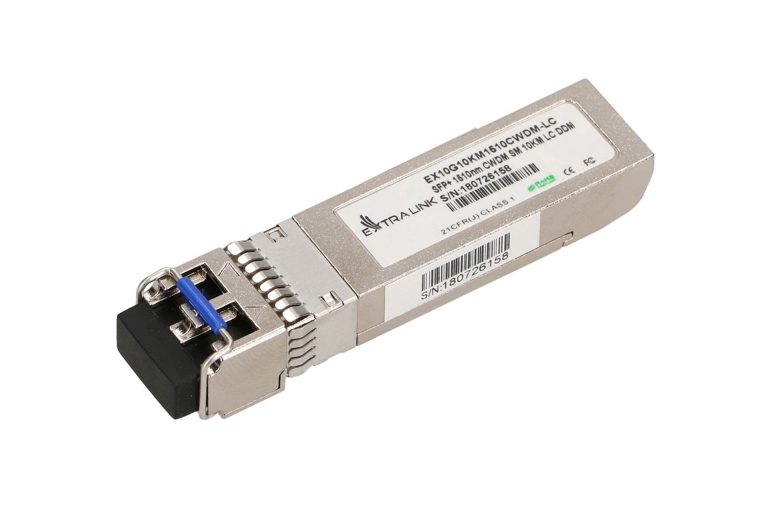 cps-c76818cc08218a5dc5131931527243c2-2025-12-05-09-08-05 Extralink SFP+ 10G | SFP+ CWDM Module | 10Gbps, 1510nm, single mode, 10km, LC, DOM - imagine 1