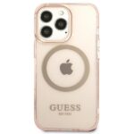 Guess GUHMP13XHTCMP iPhone 13 Pro Max 6,7" pink hard case Gold Outline Translucent MagSafe - imagine 3