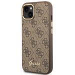 Guess GUHCP14SHG4SHW iPhone 14 / 15 / 13 6.1" brown hard case 4G Vintage Gold Logo - imagine 2