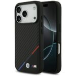 Case BMW M Carbon Tricolor Line MagSafe for iPhone 17 Pro black