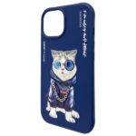 Nimmy case iPhone 15 6.1" blue Glasses Cool Cat - imagine 6