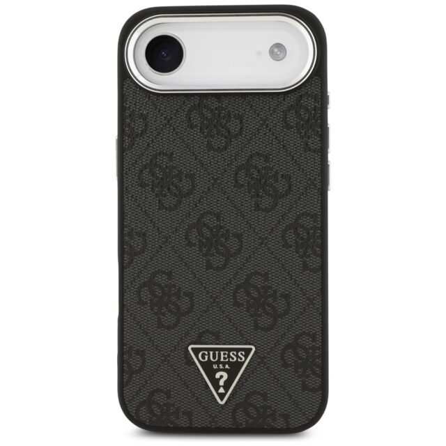 Case Guess 4G Triangle Logo MagSafe for iPhone Air black silver - imagine 3