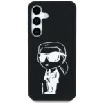 Case Karl Lagerfeld Silicone Graffiti Ikonik Printed Logo MagSafe for Samsung Galaxy S25 black - imagine 3
