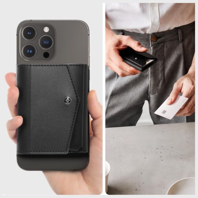 Spigen Valentinus Pro MagSafe Magnetic Wallet black - imagine 3