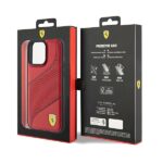 Ferrari FEHCP15LPWAR iPhone 15 Pro 6.1" red hardcase Perforated Waves Metal Logo - imagine 8