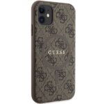Guess GUHMN61G4GFRW iPhone 11 6.1" / Xrbrown hardcase 4G Collection Leather Metal Logo MagSa - imagine 4