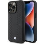 Case BMW BMHCP15L22RFGK iPhone 15 Pro 6.1" black Leather Diamond Pattern