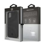 Mercedes MEHCN61MBLBK iPhone 11 black hardcase Leather Meshed Metal Logo - imagine 8