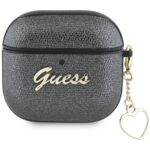 Guess Metallic Script Charm Case for AirPods 4 Black