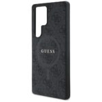 Case Guess Leather 4G Colored Ring Classic Logo MagSafe Samsung Galaxy S25 Ultra black - imagine 6