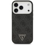 Case Guess 4G Triangle Logo MagSafe for iPhone 17 Pro black silver - imagine 3