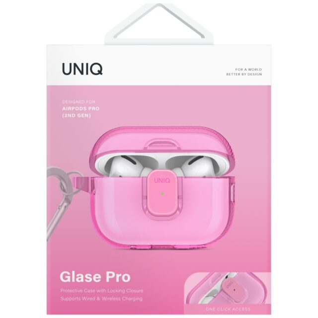 Case UNIQ Glase Pro for AirPods Pro 2     Lock Case pink - imagine 2