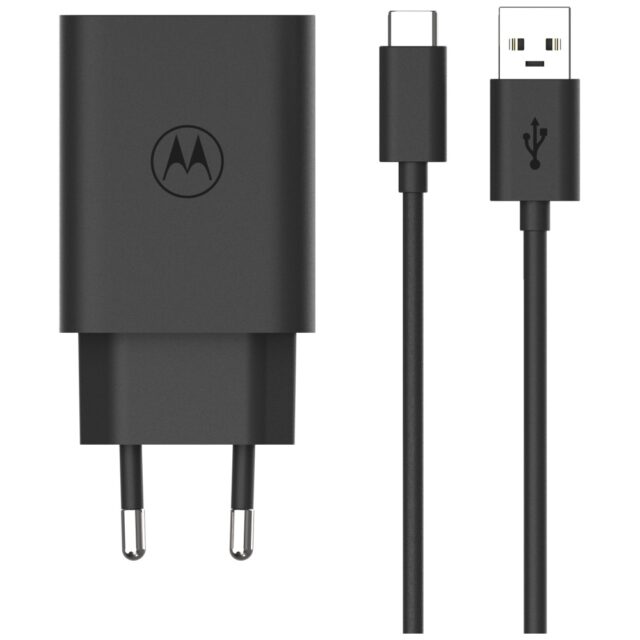Charger wall Motorola TurboPower 33W USB-A with cable USB-A to USB-C 1m black - imagine 3