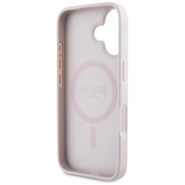 Case Guess 4G Circle Classic Logo MagSafe for iPhone 16 pink - imagine 7
