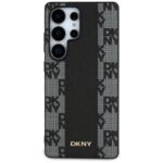 Case DKNY Leather Checkered Pattern MagSafe for Samsung Galaxy S25 Ultra black - imagine 3