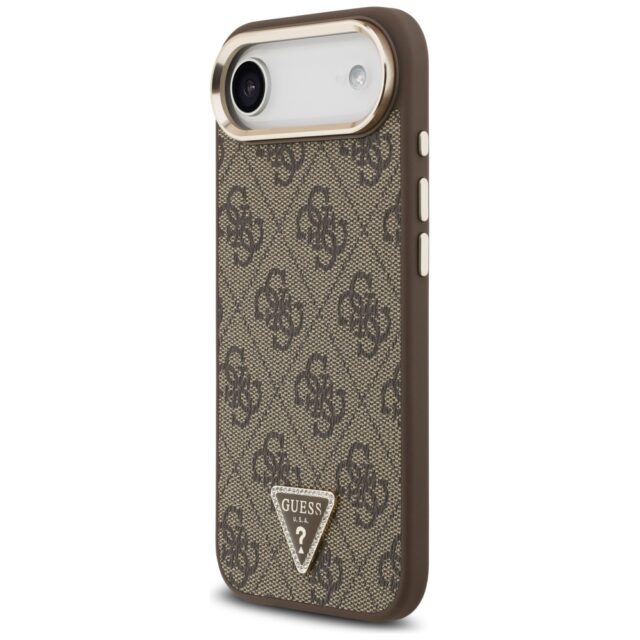 Case Guess 4G Triangle Logo MagSafe for iPhone Air brown gold - imagine 2