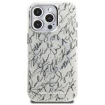 Case Karl Lagerfeld IML Karl Script Pattern MagSafe for iPhone 16 Pro white - imagine 3