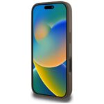 Case Guess Grained Hot Stamp Peony Triangle Logo MagSafe for iPhone 16 Pro brown - imagine 5