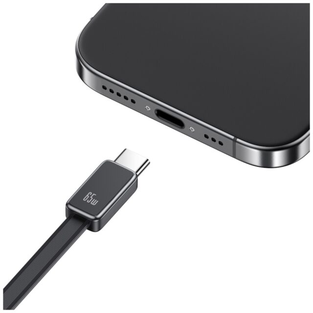 Wall charger USAMS Xiang Series CC299 65W 1xUSB-C 1xUSB-A + USB-C cable black - imagine 7