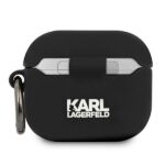 Karl Lagerfeld KLACA3SILKHBK AirPods 3 cover black Silicone Ikonik - imagine 2