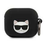 Karl Lagerfeld KLACA3SILCHBK AirPods 3 cover black Silicone Choupette