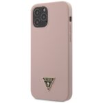 Guess GUHCP12MLSTMLP iPhone 12/12 Pro 6,1" light pink hardcase Silicone Triangle Logo - imagine 5