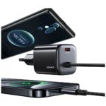 USAMS JC Series CC261 20W GaN Mini Fast Charger 2xUSB-C Black - imagine 5