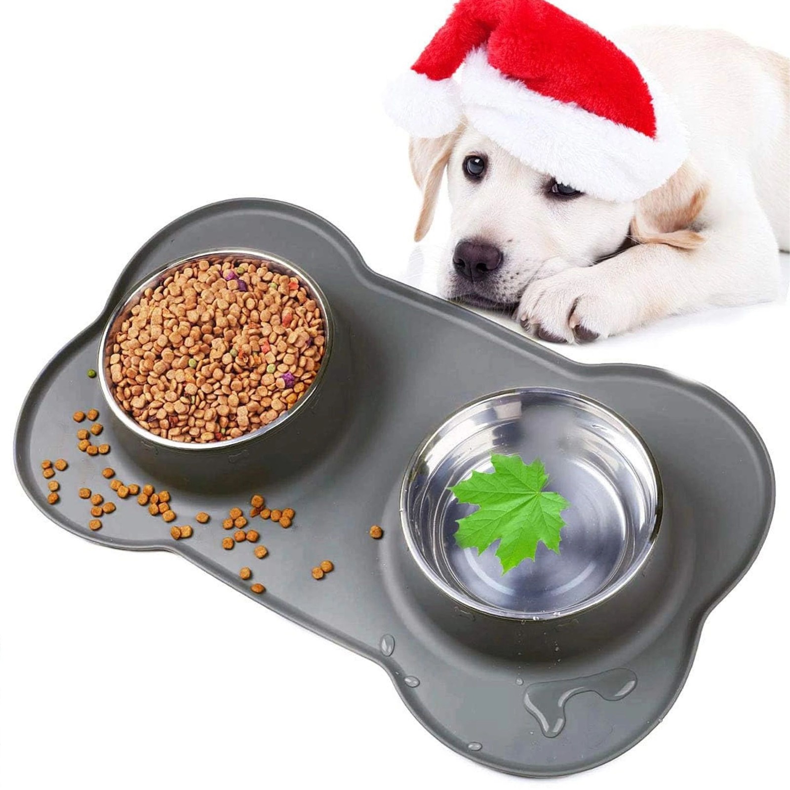 cps-c8a1cb3d0d4eebbca52f0686358f75b8-2025-12-05-13-36-07 Double Pet Bowl for Dogs and Cats Extralink Pets, Metal Non-Slip 2 Bowls + Mat pet-837 - imagine 1