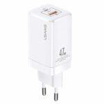 USAMS Wall Charger T41 USB-C + USB GaN 47W PD + QC (only head) Fast Charging white CC137TC02 (US-CC1