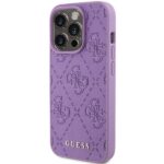 Guess GUHCP15LP4EPMU iPhone 15 Pro 6.1" light purple hardcase Leather 4G Stamped - imagine 2