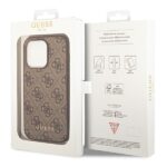 Guess GUHCP14LG4GFBR iPhone 14 Pro 6,1" brown hard case 4G Metal Gold Logo - imagine 8