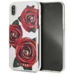 Guess GUHCI65ROSTR iPhone Xs Max transparent hard case Flower Desire red roses