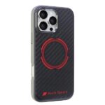 Audi Carbon Fiber Sport Red CircleMagSafe iPhone 16 Pro Max 6.9" black hardcase AUS-TPUPCMIP1 - imagine 2
