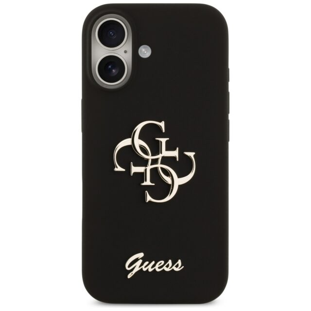 Guess Silicone Big 4G Script case for iPhone 17 black - imagine 3