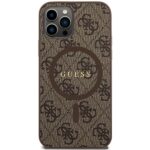 Guess GUHMP12MG4GFRW iPhone 12/12 Pro 6.1" brown hardcase 4G Collection Leather Metal Logo Ma - imagine 3