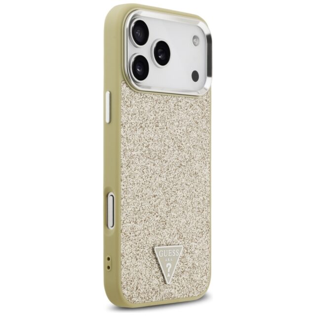 Guess Glitter Triangle Logo MagSafe case for iPhone 17 Pro Max gold - imagine 4
