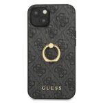 Guess GUHCP13M4GMRGR iPhone 13 / 14 / 15 6,1" grey hardcase 4G with ring stand - imagine 3