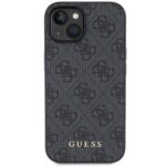 Guess GUHCP15SG4GFGR iPhone 15 / 14 / 13 6.1" grey hard case 4G Metal Gold Logo - imagine 3