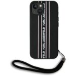 Case Karl Lagerfeld Saffiano Athleisure Stripes Cord for iPhone 15 pink