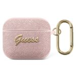 Guess GUA3SASMP AirPods 3 cover pink Saffiano Script Metal Collection
