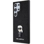 Karl Lagerfeld KLHCS24LGKNPSK S24 Ultra S928 black hardcase Fixed Glitter Ikonik Logo Metal Pi - imagine 2