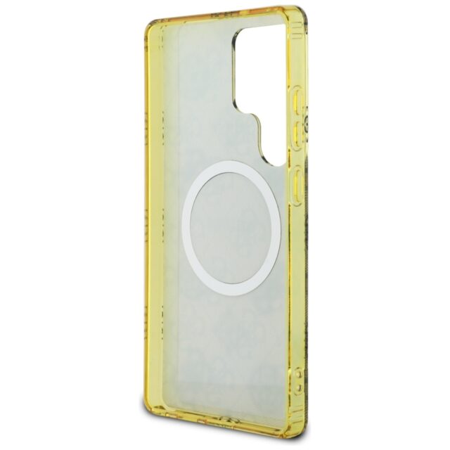 Case Guess 4G Background Gold Electroplated Peony Pattern MagSafe for Samsung Galaxy S25 Ultra brown - imagine 7