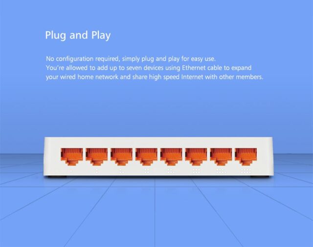 Totolink S808G | Switch | 8x RJ45 1000Mb/s Gigabit, Desktop - imagine 8