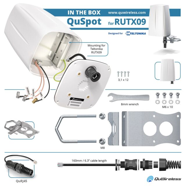 QuWireless QuSpot AX09S | LTE + GPS Antenna | for Teltonika RUTX09 - imagine 4