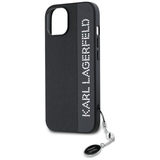 Karl Lagerfeld KLHCP15SPSAKDGCK iPhone 15 / 14 / 13 6.1" black hardcase Saffiano Rhinestones & - imagine 6