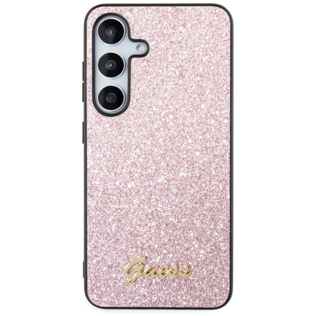 Guess GUHCS24SHGGSHP S24 S921 pink hardcase Glitter Script - imagine 3