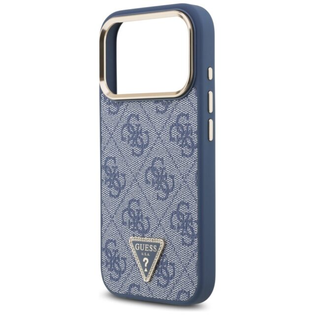 Case Guess 4G Triangle Logo MagSafe for iPhone 17 Pro blue gold - imagine 6