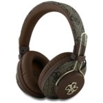 Headphones Guess Bluetooth ENC Metal 4G Logo brown