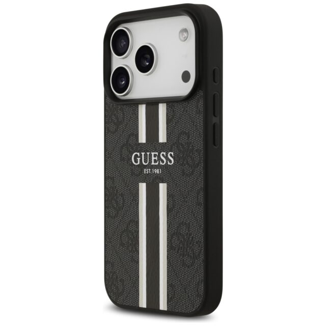 Case Guess 4G Printed Stripes MagSafe for iPhone 17 Pro black - imagine 2
